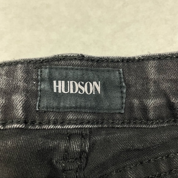 Hudson Girl's Black Skinny Jeans Size 16 Lace Hem Distressed Mid Rise Stretch - Picture 6 of 7